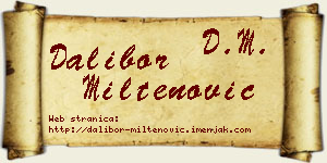 Dalibor Miltenović vizit kartica